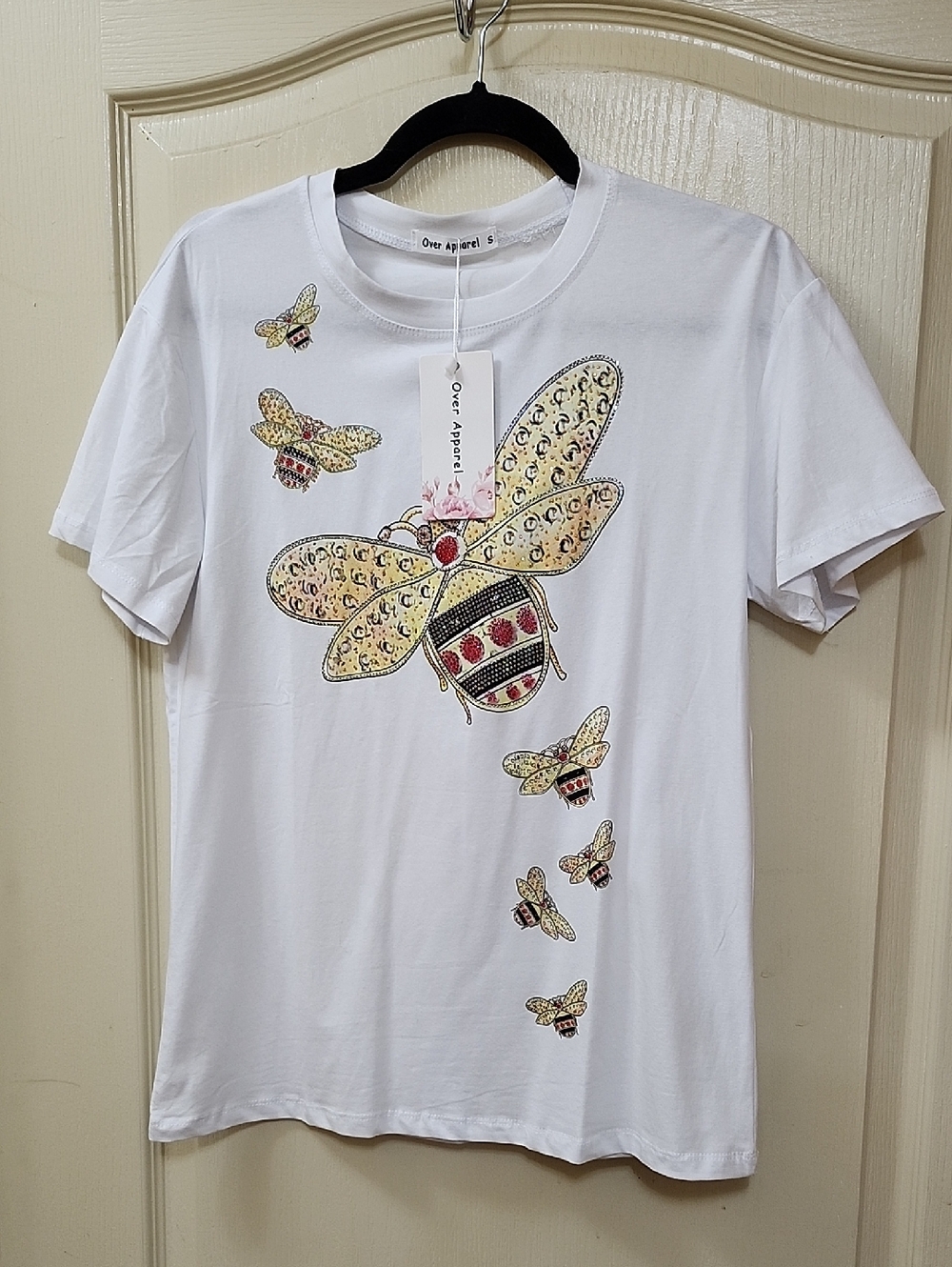 OVER APPAREL QUEEN BEE RHINESTONE T-SHIRT